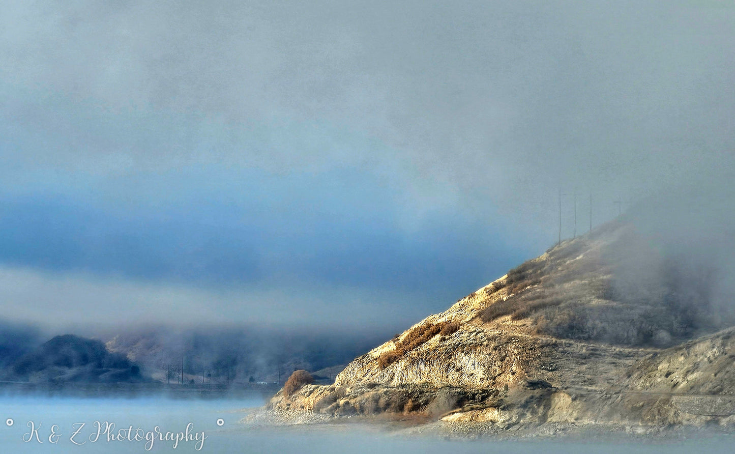 Foggy Lake Landscape Photography Canvas 12x12